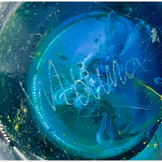 Vintage Mdina From Malta Hand Blown Glass Bird Paperweight Figurine For Sale - Image 10 of 12