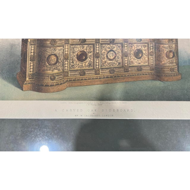Victorian International Exhibition. A Carved Oak Sideboard. W Caldecott, London 1862 For Sale - Image 3 of 4