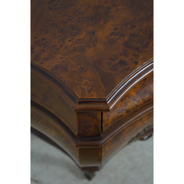 Wood Decorative Crafts Burl Walnut Italian Commode For Sale - Image 7 of 12