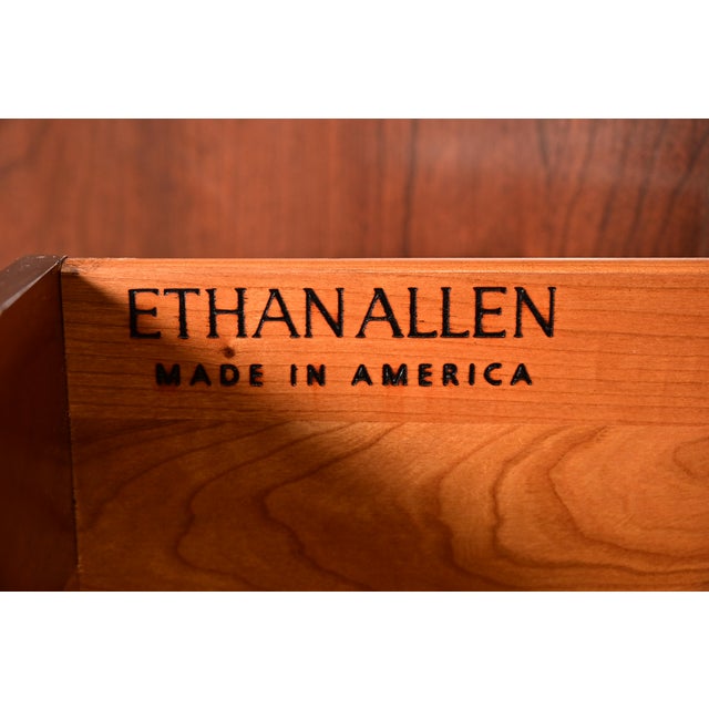 Brown Ethan Allen Georgian Solid Cherry Wood Armoire Dresser or Gentleman's Chest For Sale - Image 8 of 15