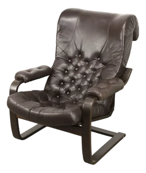 Vintage Lounge Chair in Leather, 1970s