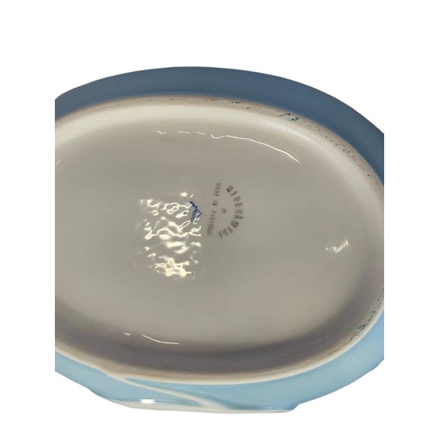 Posy Vase and Lidded Bowl with Applied White Relief Flowers from Seyei Fine China, Japan, 1970, Set of 2 For Sale - Image 6 of 10