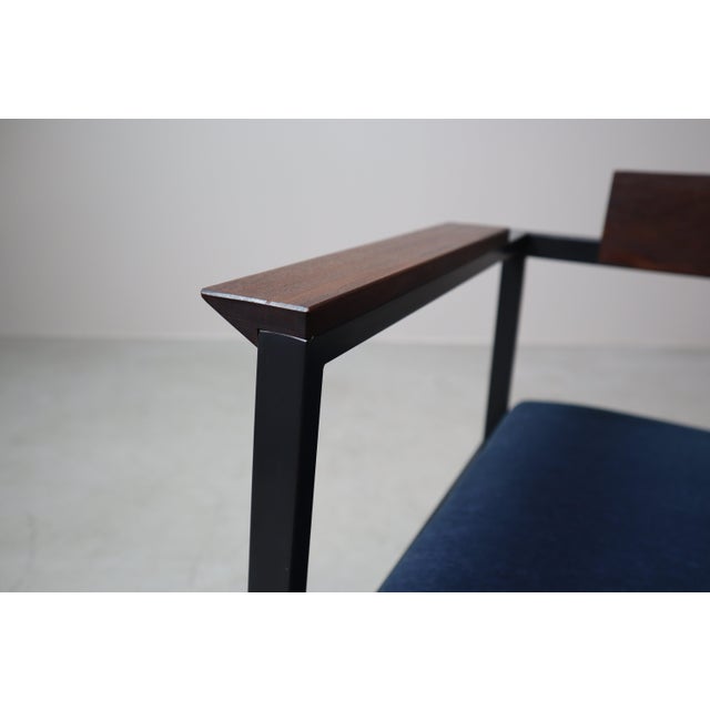 Set of Armchairs in Steel and Teak, 1970s For Sale - Image 6 of 18