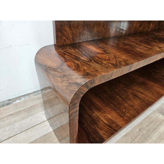 1940s Art Deco Dressing Table in Walnut Burl with Mirror, 1940s For Sale - Image 5 of 18