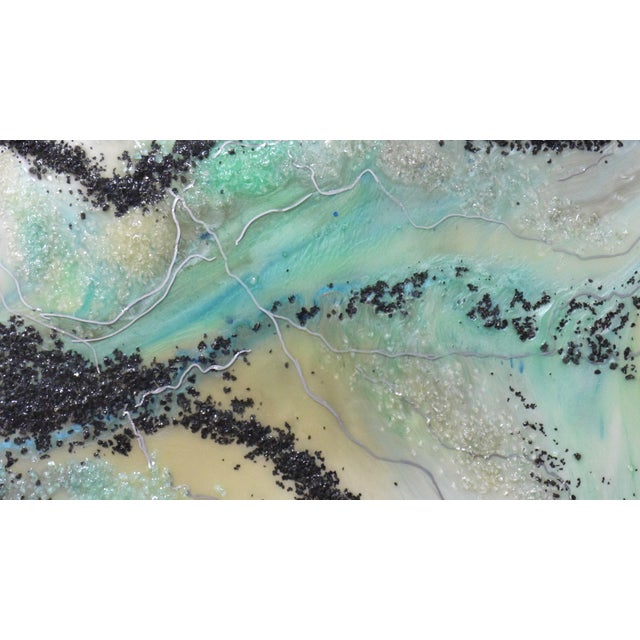 Julia Medvinska Abstract Riginal Epoxy Resin Artwork With Stones For Sale - Image 4 of 4