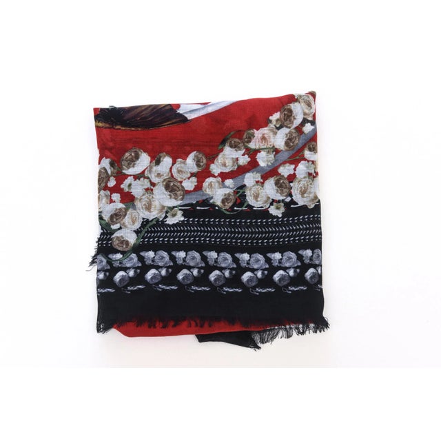 Vintage Givenchy Light Wool Nautical Large Square Scarf or Shawl, Red, Black, White For Sale In Miami - Image 6 of 9