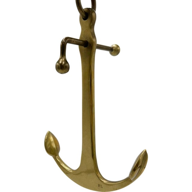 Vintage Ralph Lauren Decorative Nautical Brass Anchor For Sale In Washington DC - Image 6 of 10