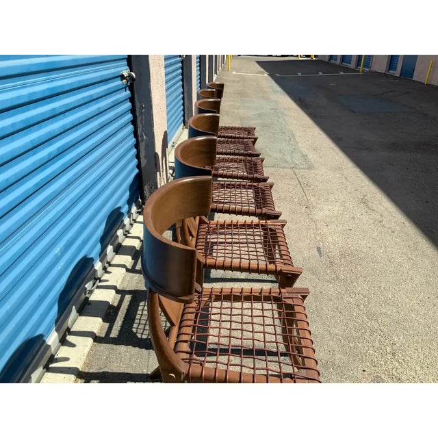 1980s Vintage Klismos Style Solid Walnut Dining Chairs - Set of 6 For Sale In San Diego - Image 6 of 6