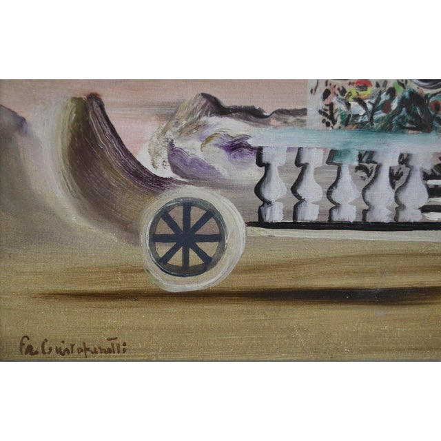 Traditional Francesco Christofanetti "Carnival Cart" Aesthetic Movement Oil on Cardboard 1925 For Sale - Image 3 of 4