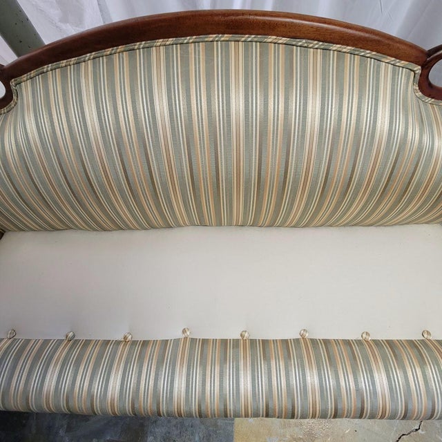 Cream Antique American Classical Empire Revival Mahogany Swan-Neck Sofa With Paw Feet For Sale - Image 8 of 10