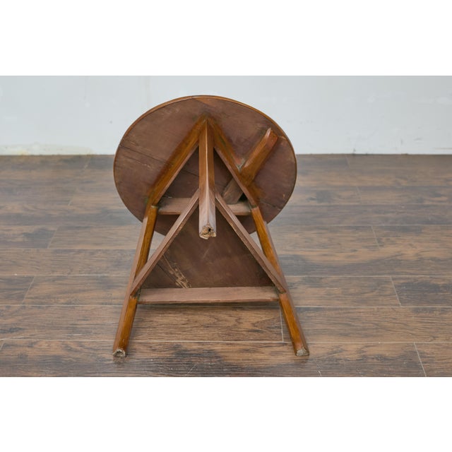 19th Century English Pine Cricket Table with Circular Top and Tripod Base For Sale - Image 10 of 12