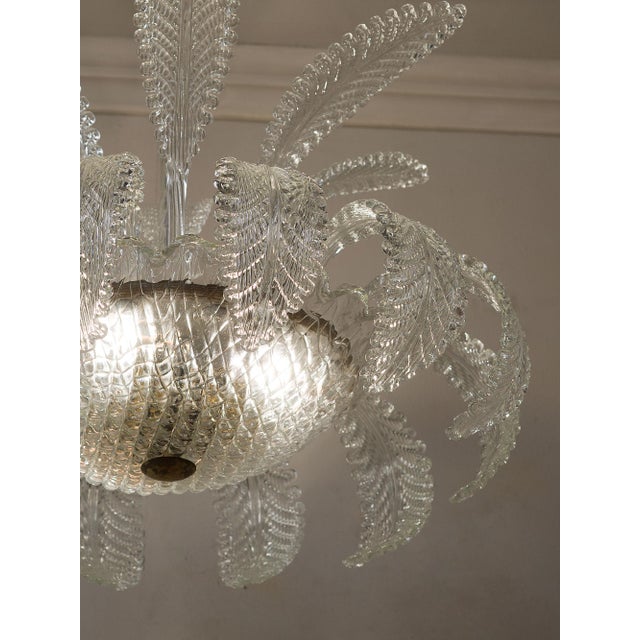 Vintage Art Deco Murano Glass Chandelier with Eighteen Leaves by Ercole Barovier, 1930s For Sale - Image 17 of 18