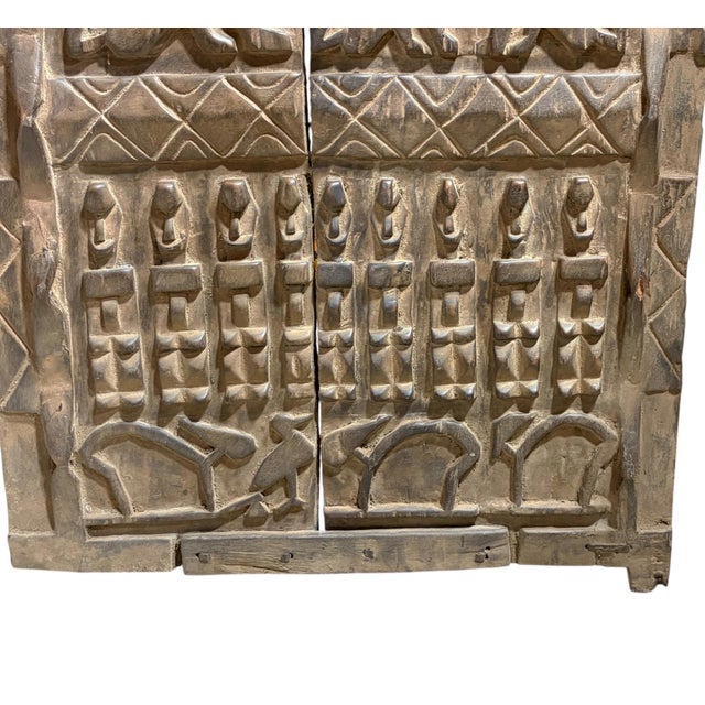 African Vintage Dogon Granary Door With Nommo Ancestors Mali African 46" H For Sale - Image 3 of 11