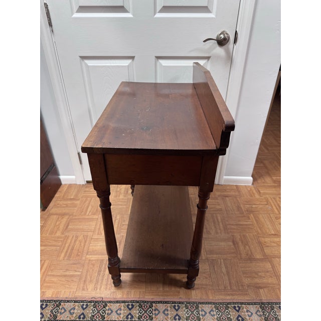 Brown Antique American Late Sheraton Cherry Washstand With Lower Shelf For Sale - Image 8 of 12