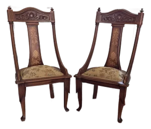 Vintage French Gondola Side Chairs - A Pair