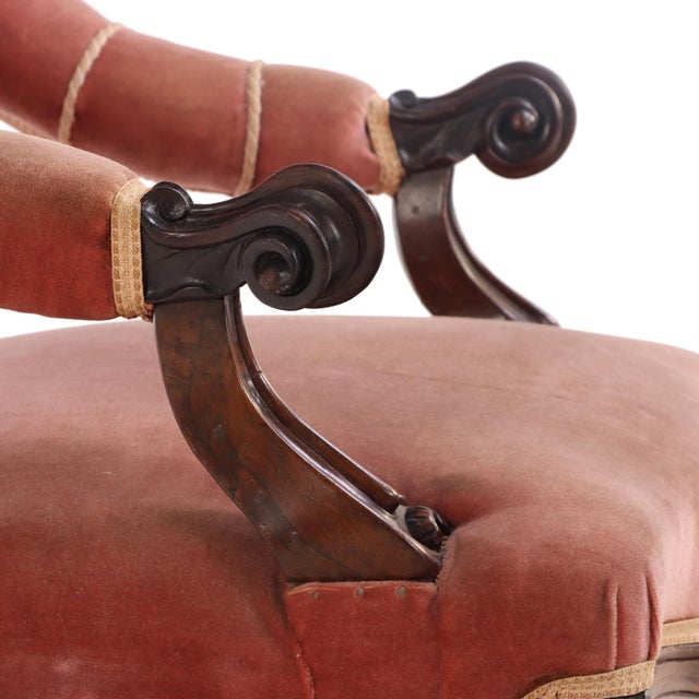 Wood French Rosewood Continuous Arm Chair, C 1860. For Sale - Image 7 of 7