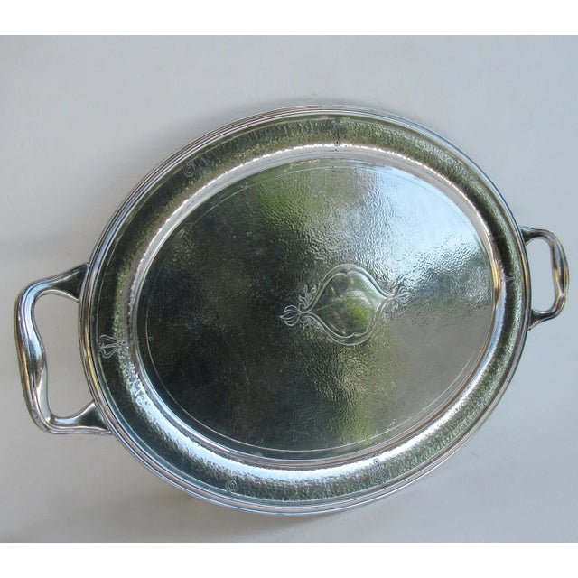 C.1930'S; Moroccan-Style, Original Reed & Barton Silverplate, Hammered Large, Oval-Shaped, Grand Serving, Center Tray,...