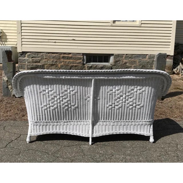 Antique Heywood Wakefield Wicker Porch Set - 3 Pieces For Sale - Image 9 of 11