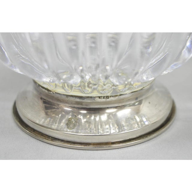 White Vintage French Mid Century Modern Crystal Glass Flower Frog Flower Holder Vase For Sale - Image 8 of 11