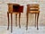 1930s Pair of French Louis XV Style Marquetry Nightstands With Drawers and Cabinet For Sale - Image 11 of 15