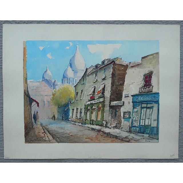 Impressionist Original Signed Vintage Painting,-Montmartre-Paris For Sale - Image 3 of 3