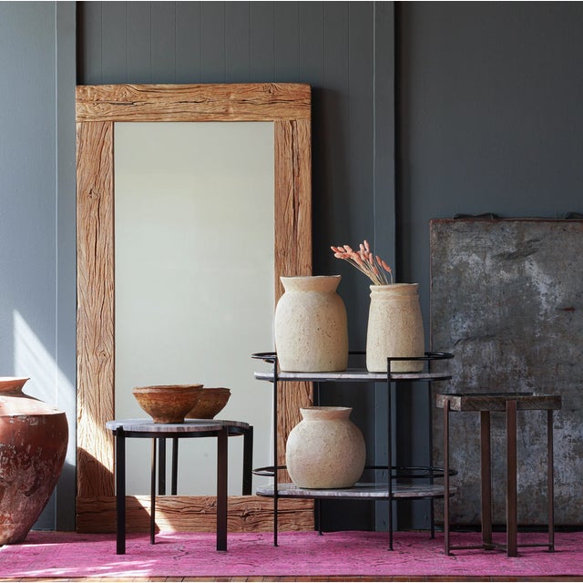 Matthew Izzo Home Rustics Teak Wood Floor Mirror For Sale - Image 4 of 4