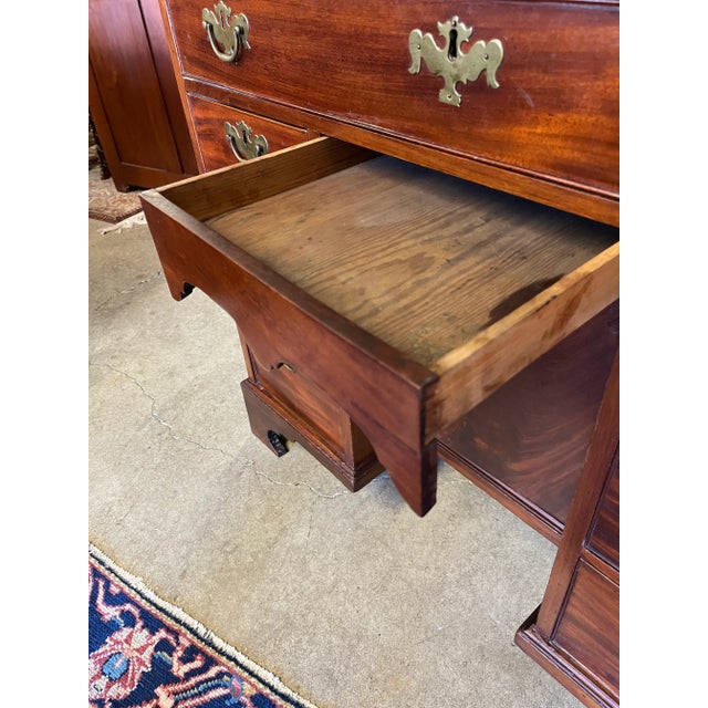 Antique American Kneehole Desk For Sale - Image 4 of 12