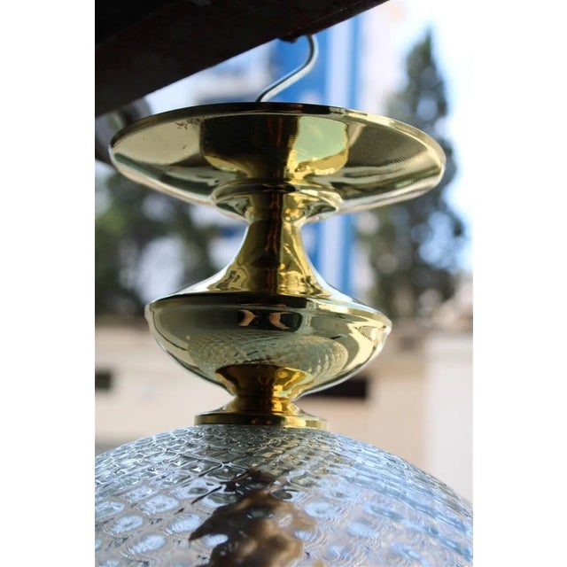 Mid-Century Modern Chandelier in Murano Glass & Brass, 1950s For Sale - Image 3 of 8