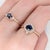 Trillion 6x4.5mm Ceylon Sapphire Ring W Earth Mined Diamonds in Solid 14k Gold, Size 6.75 For Sale - Image 12 of 12