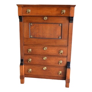 Antique Oak Empire Secretaire Desk For Sale