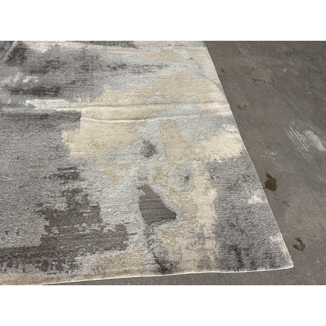 8ft 2in × 14ft 5in Caviar "Day Dream Collection" Banana + Wool Area Rug For Sale - Image 4 of 12