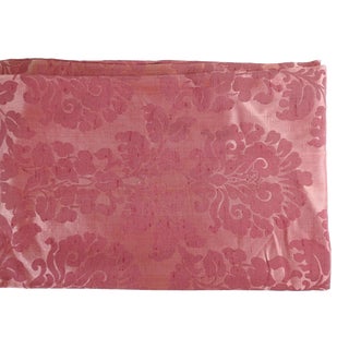 Vintage Dark Rose Damask Drapery Fabric Panels - a Pair For Sale