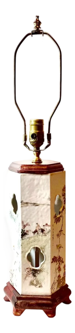 19th Century Chinese Hat Holder as a Lamp