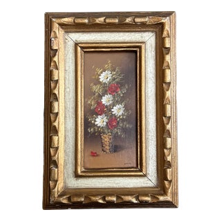 1970’s Original Traditional Floral Still Life Painting For Sale