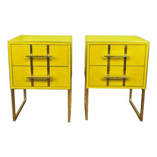 Yellow Bedside Tables from Justfurnituress SRL, Set of 2 For Sale