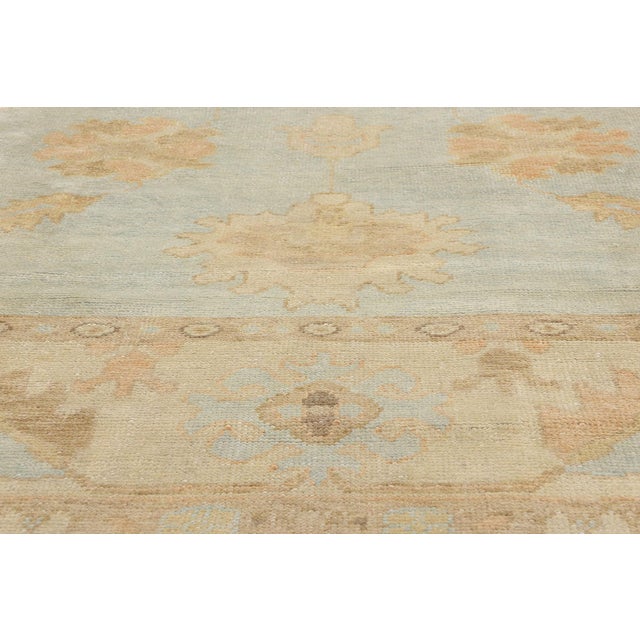 Early 21st Century Vintage Modern Celadon Turkish Oushak Rug - 09'02 X 12'00 For Sale - Image 5 of 10