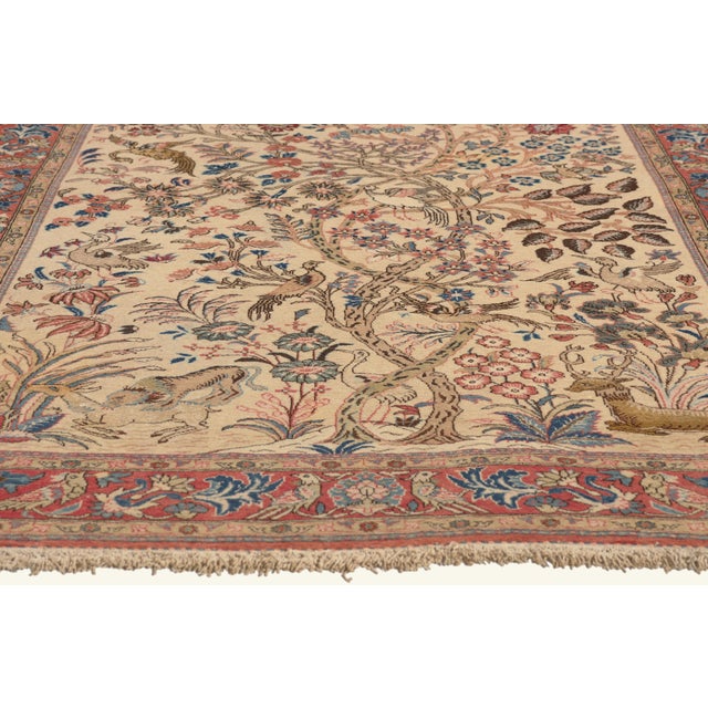 Vintage Persian Qum Rug, 04'06 X 06'10 For Sale - Image 4 of 10