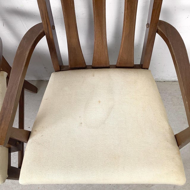 Set of Six Mid-Century Walnut Dining Chairs For Sale In Philadelphia - Image 6 of 12