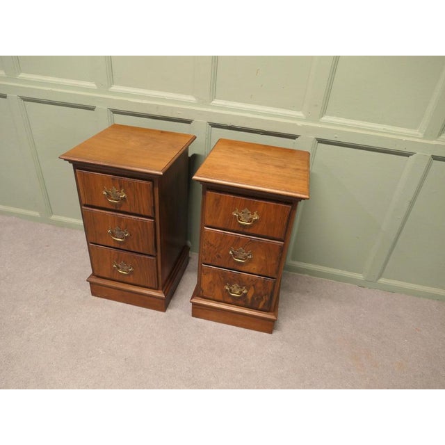 Art Deco Walnut Bedside Chests of Drawers, 1930, Set of 2 For Sale - Image 6 of 9