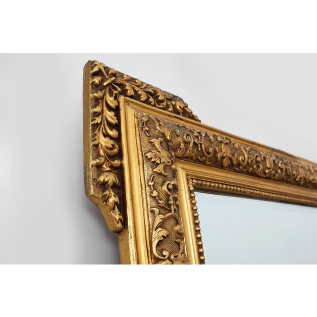 20th Century Baroque Square Giltwood Mirror, 1950s For Sale - Image 6 of 12