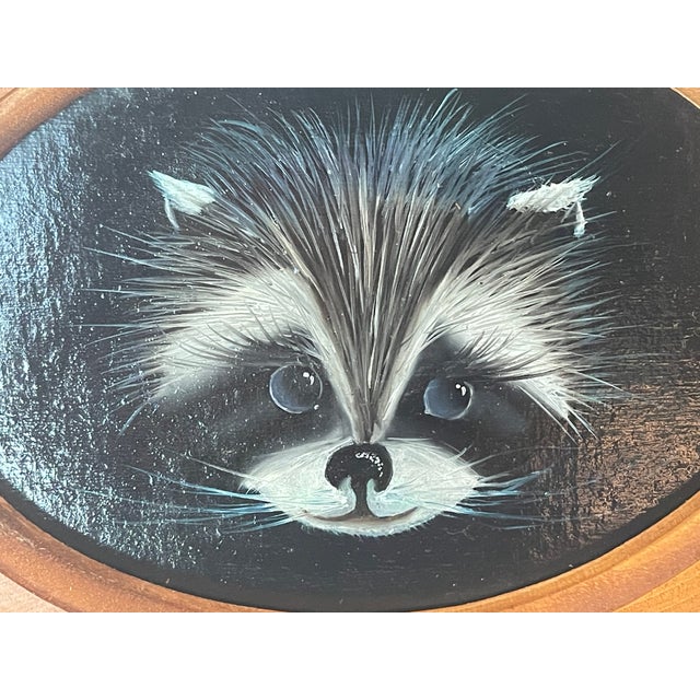 Rustic Vintage Foll Art Animalistic Rustic Lodge Painting on Slab Wood For Sale - Image 3 of 3