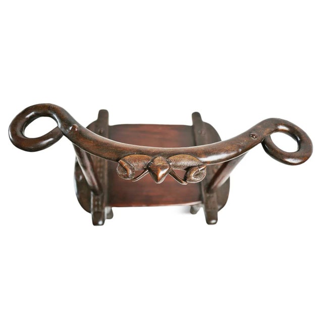 Early 20th Century Antique Carved Senufo Ram Chair For Sale - Image 5 of 8