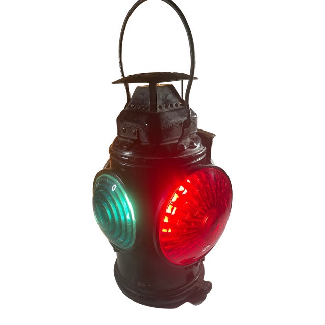Antique Industrial Adlake Switch Lamp Train Railroad Caboose Lantern (Chicago) Americana - Electrified For Sale