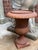 A substantial antique cast iron garden urn planter featuring an elegant neoclassical form with beautifully fluted...