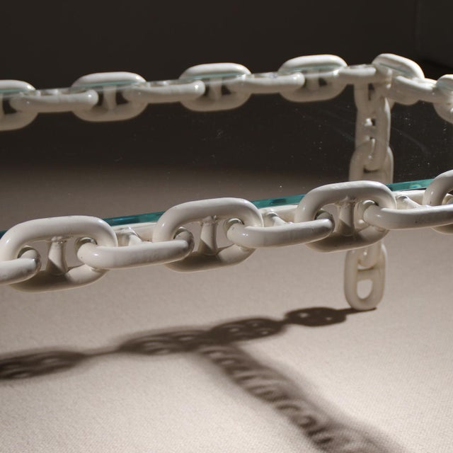Vintage French Brutalist Chain Link Coffee Table, 1970s For Sale - Image 12 of 17