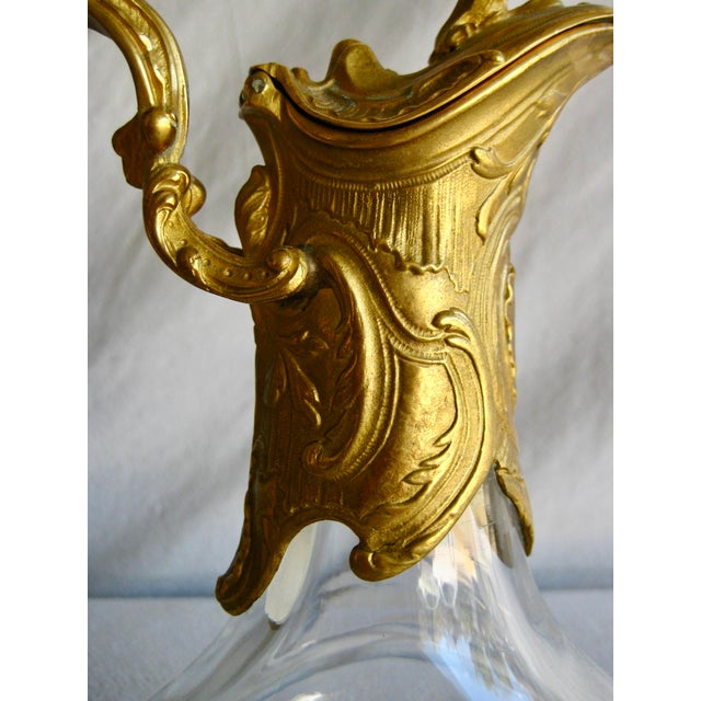 1920s 1920s French Napoleon III Bronze and Crystal Decanter -Carafe For Sale - Image 5 of 11