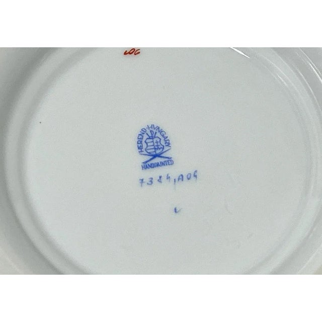 Ceramic Hungarian Porcelain Apponyi Orange Cachepots from Herend, 1960s, Set of 2 For Sale - Image 7 of 9