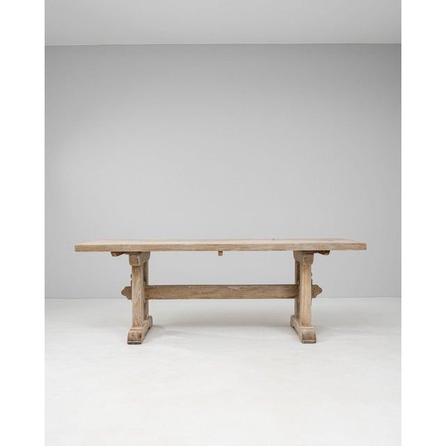 Mid 20th Century France Antique White Wood Dining Table For Sale - Image 4 of 11