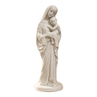 Mid-20th-Century Metzler & Ortloff German Porcelain Madonna and Child Figurine For Sale