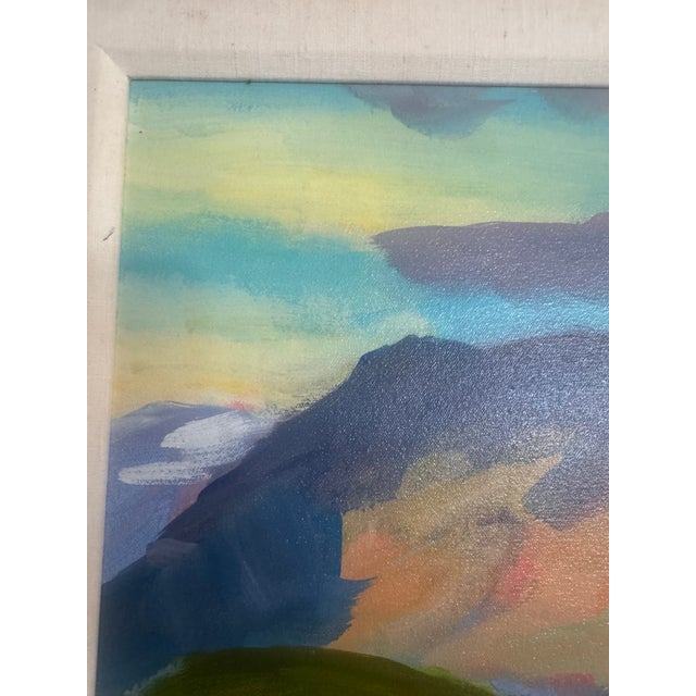 Kevin Broad “Videy / Reykjavik” Iceland Series Acrylic Landscape Painting in Gilt Frame For Sale - Image 10 of 12